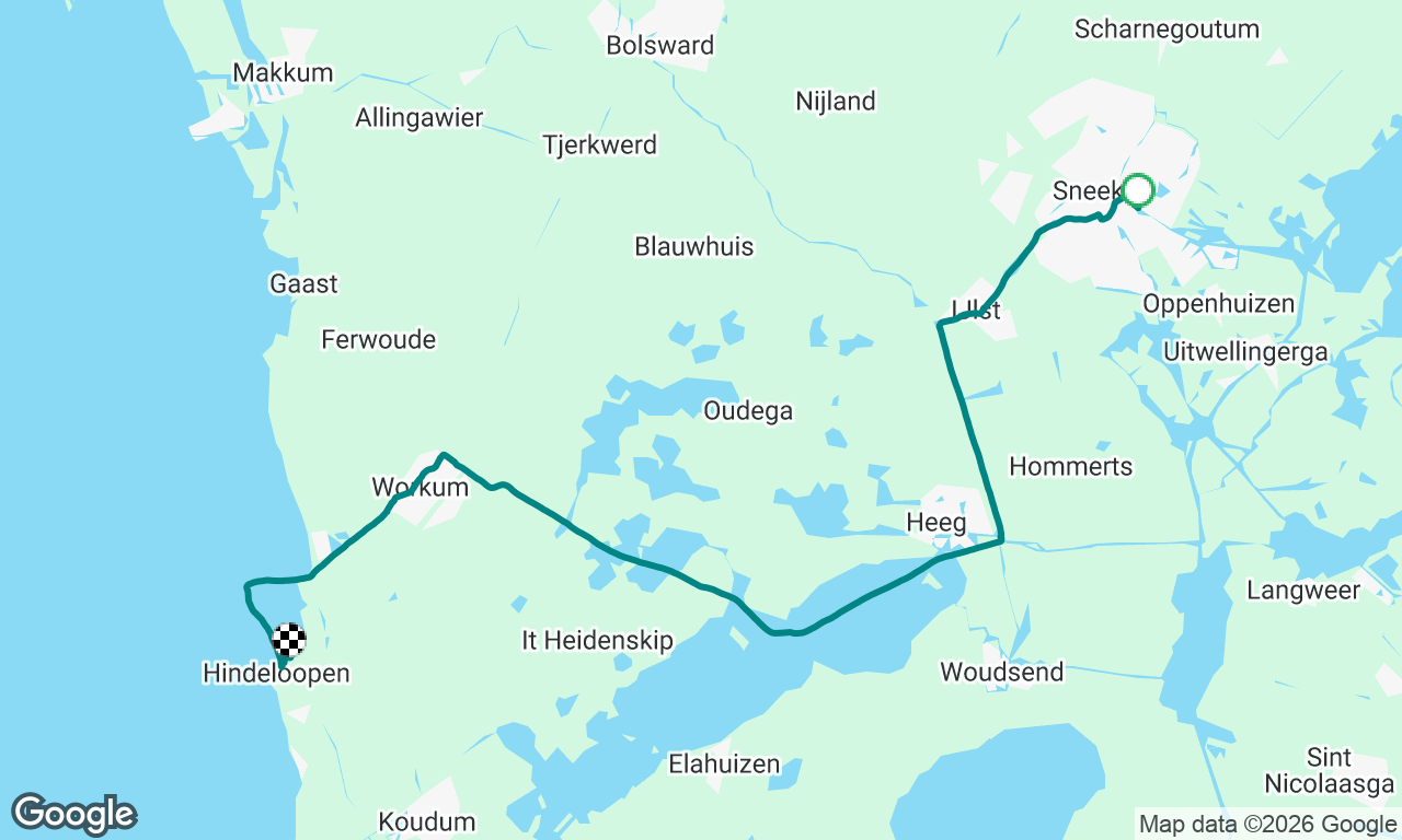 Sneek naar Hindeloopen