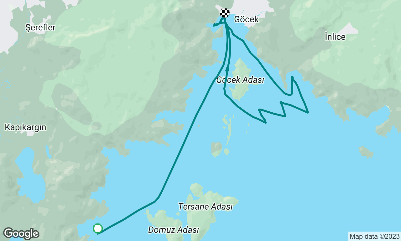 Türkiye Cruise 2023 - Kucuk (Little) Sarsala to Göcek with swimming stop in İnlice, gratuitous sail, and fuel dock dance 