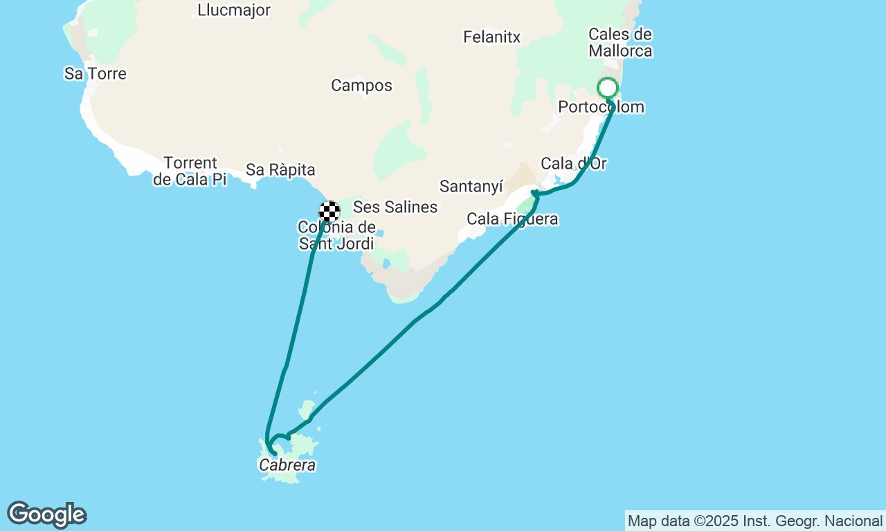 Charter Baleares S4P6, Porocolom - Cabrera - Colonia San Jordi, Maiorca
