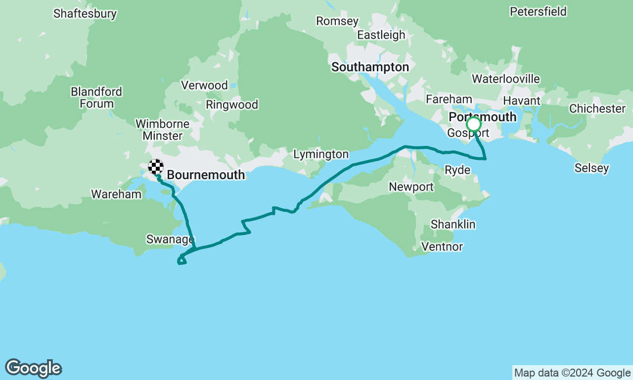 Gosport to Weymouth failed so into Poole 