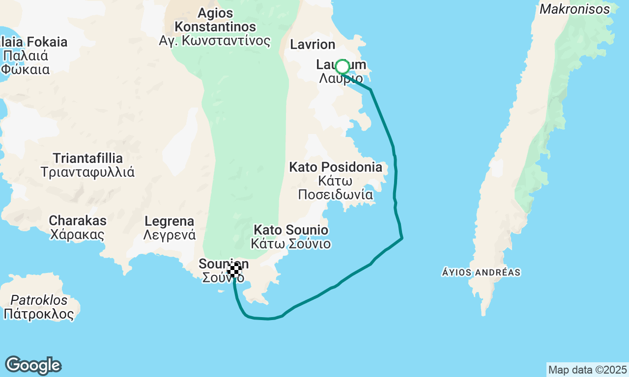 windy ride to Sounio