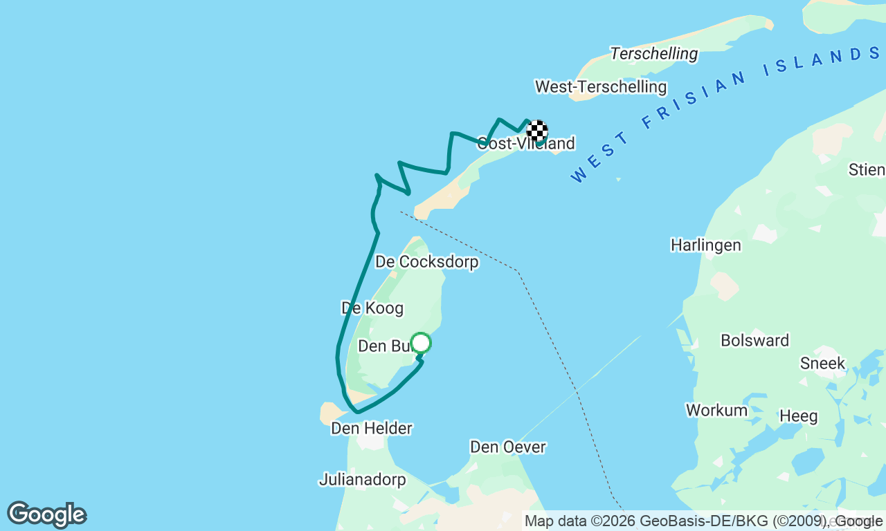 Oudeschild naar Vlieland haven