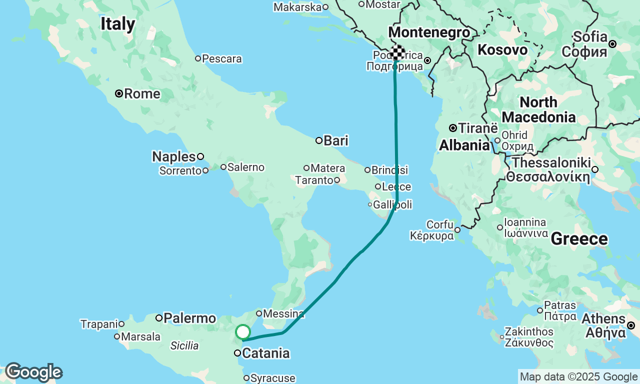 Sicily to Montenegro 