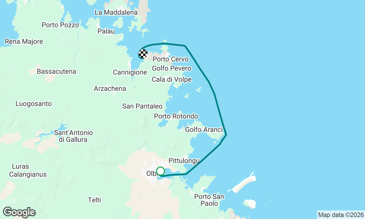 Olbia to Cala Bita
