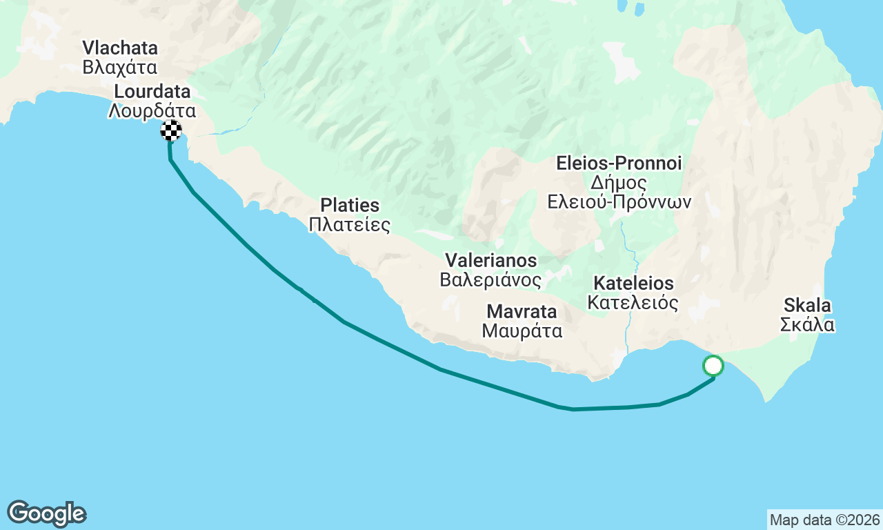 Kaminia Beach to Lourdata