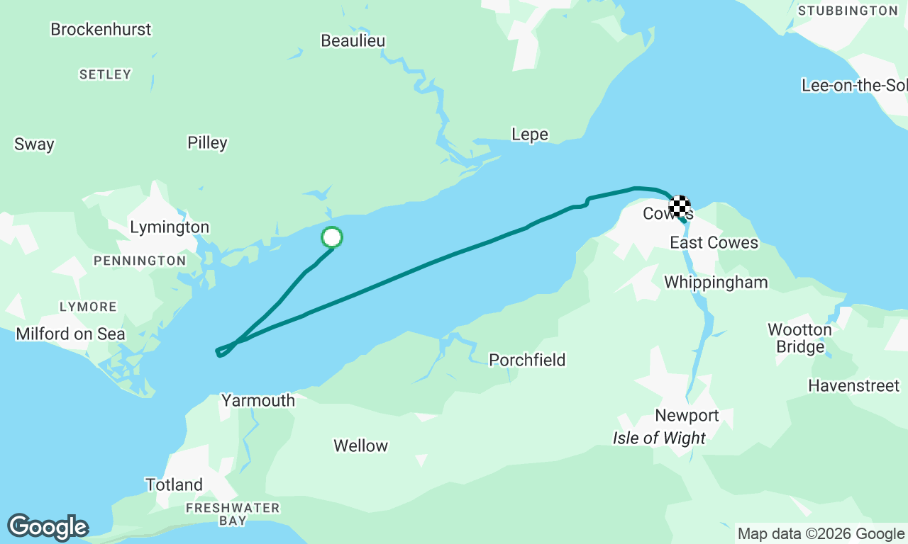 Lymington anchorage to Cowes Yacht Haven