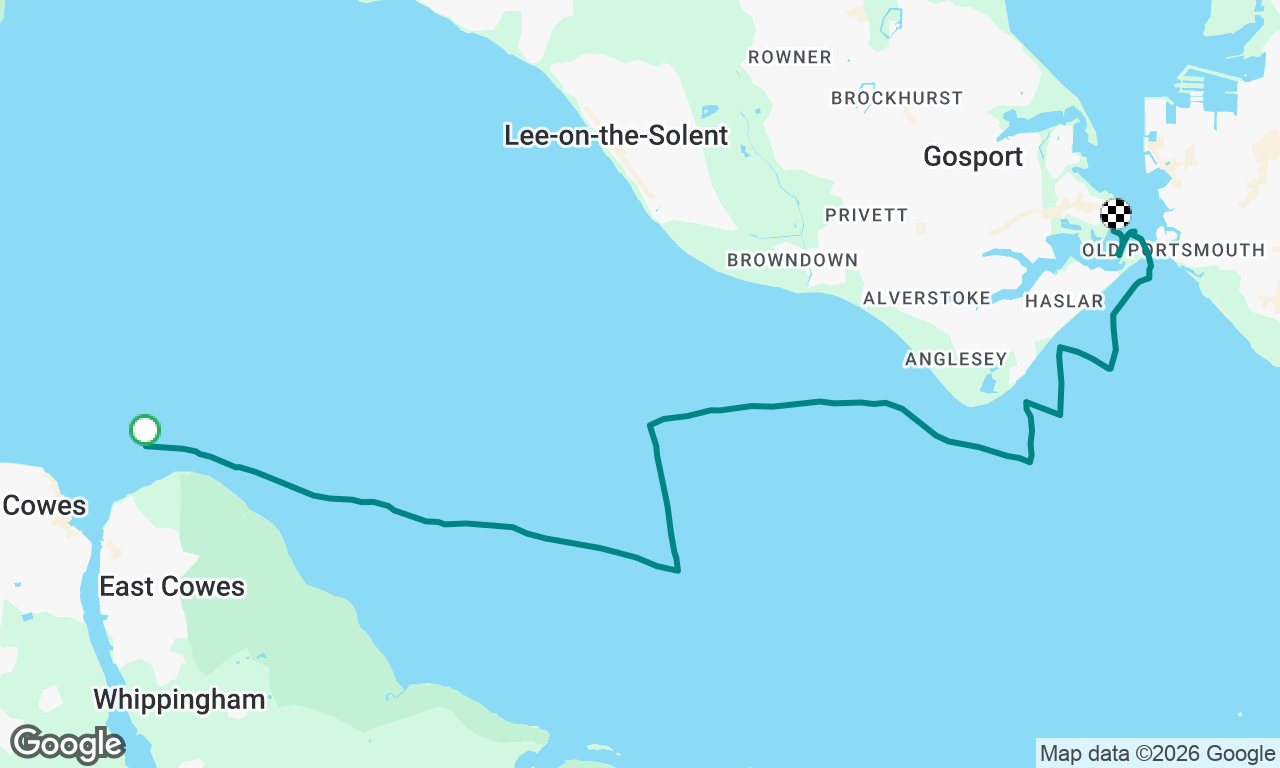 cowes to gosport in 25kts