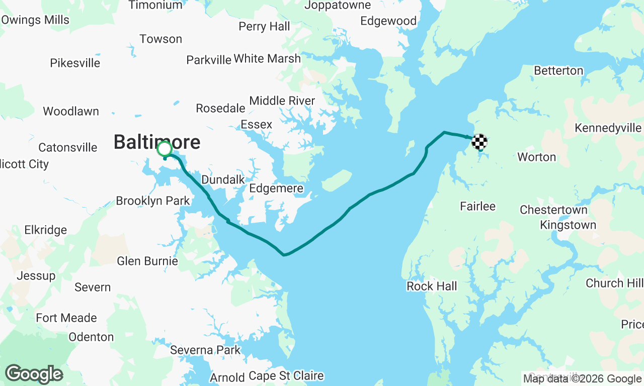 akimbo sail to worton creek