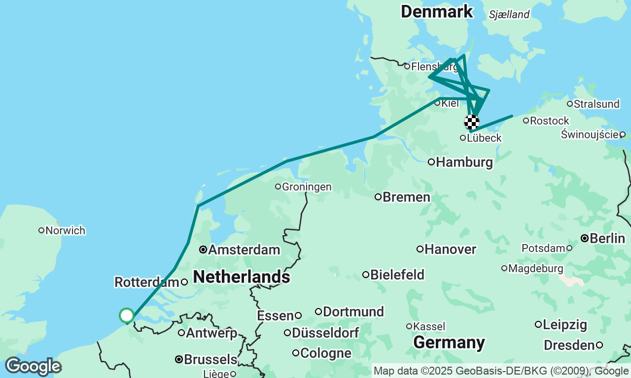 Sadler barracuda 45 ft trips over the years…België / duitsland 