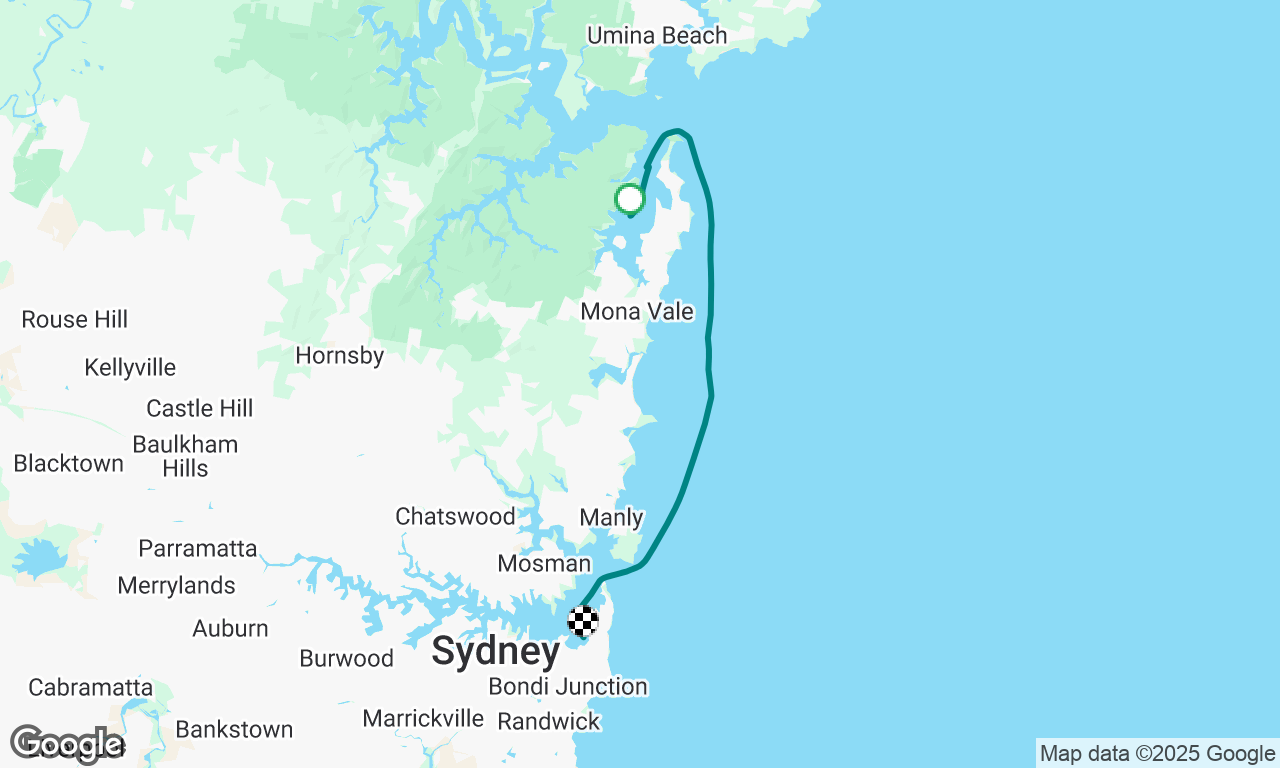 QLD25 74. Morning Bay, Pittwater to Rose Bay, Sydney Harbour