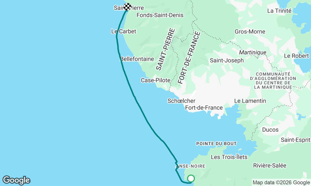 Direction Sainte-Pierre Martinique 