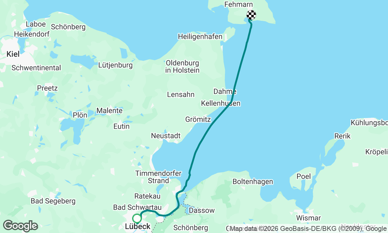 Lübeck til Fehmern/Burgtiefe