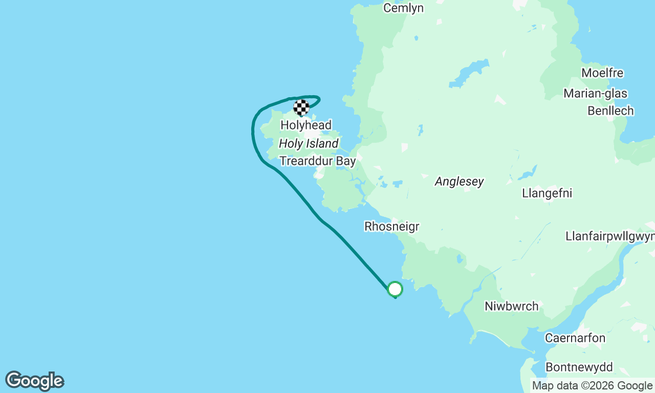 Llandwyn to Holyhead Marina  steady sail home