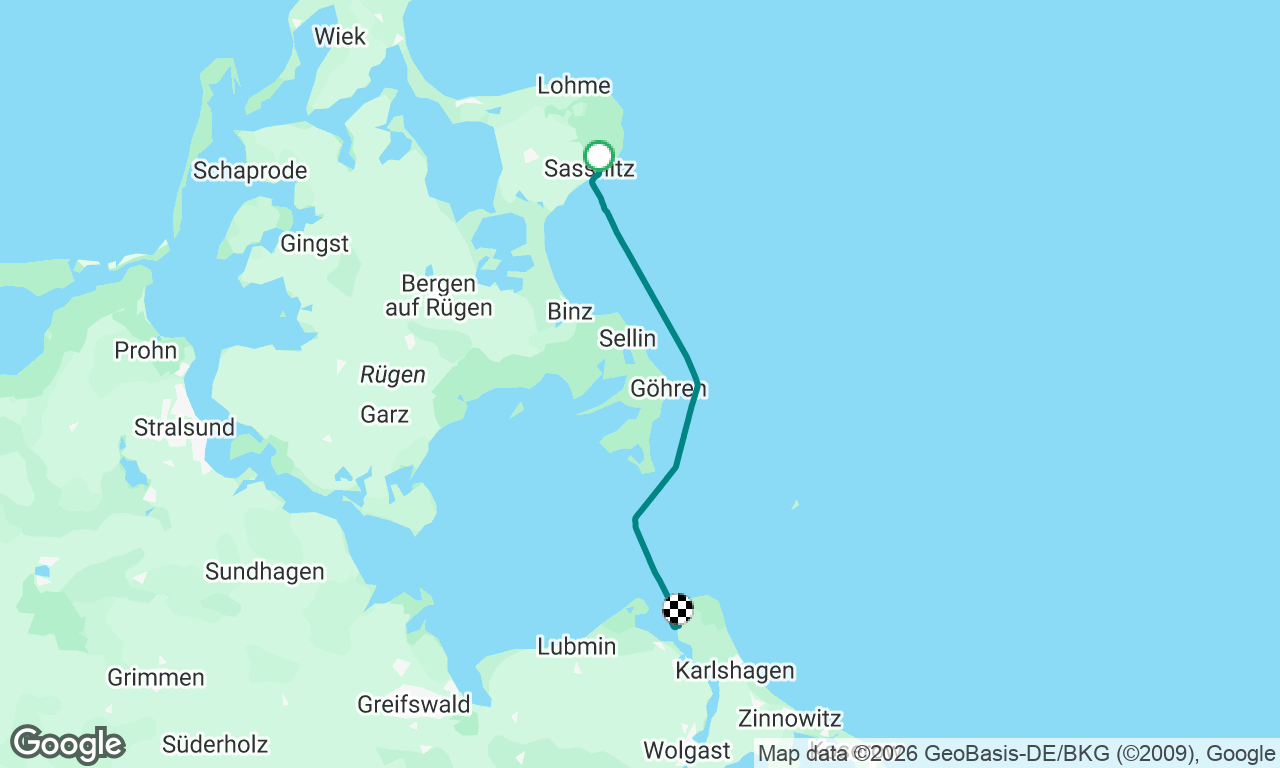 from Sassnitz to Peenemünde Nord