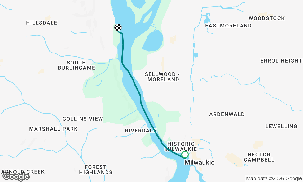 Milwaukee to Willamette park