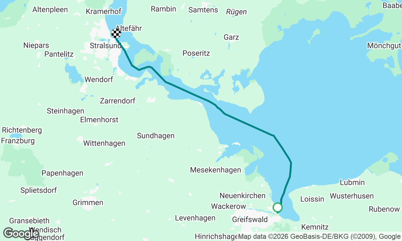 from Wiek to Stralsund 