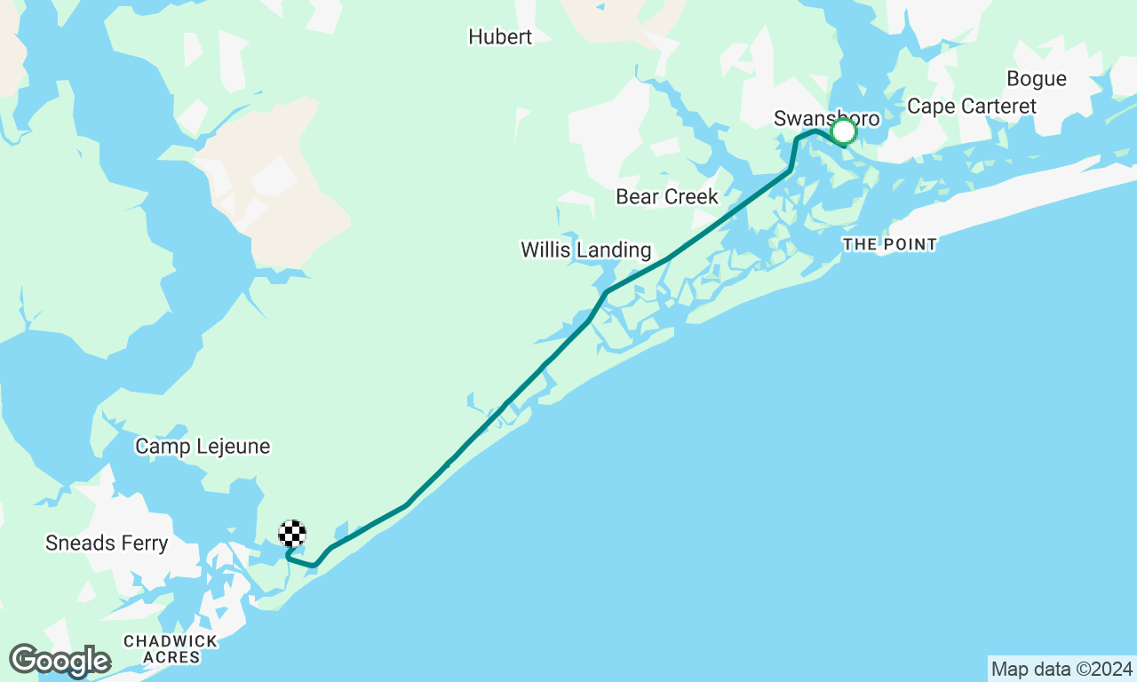 Swansboro to Mile Hammock Bay, Camp Lejeune