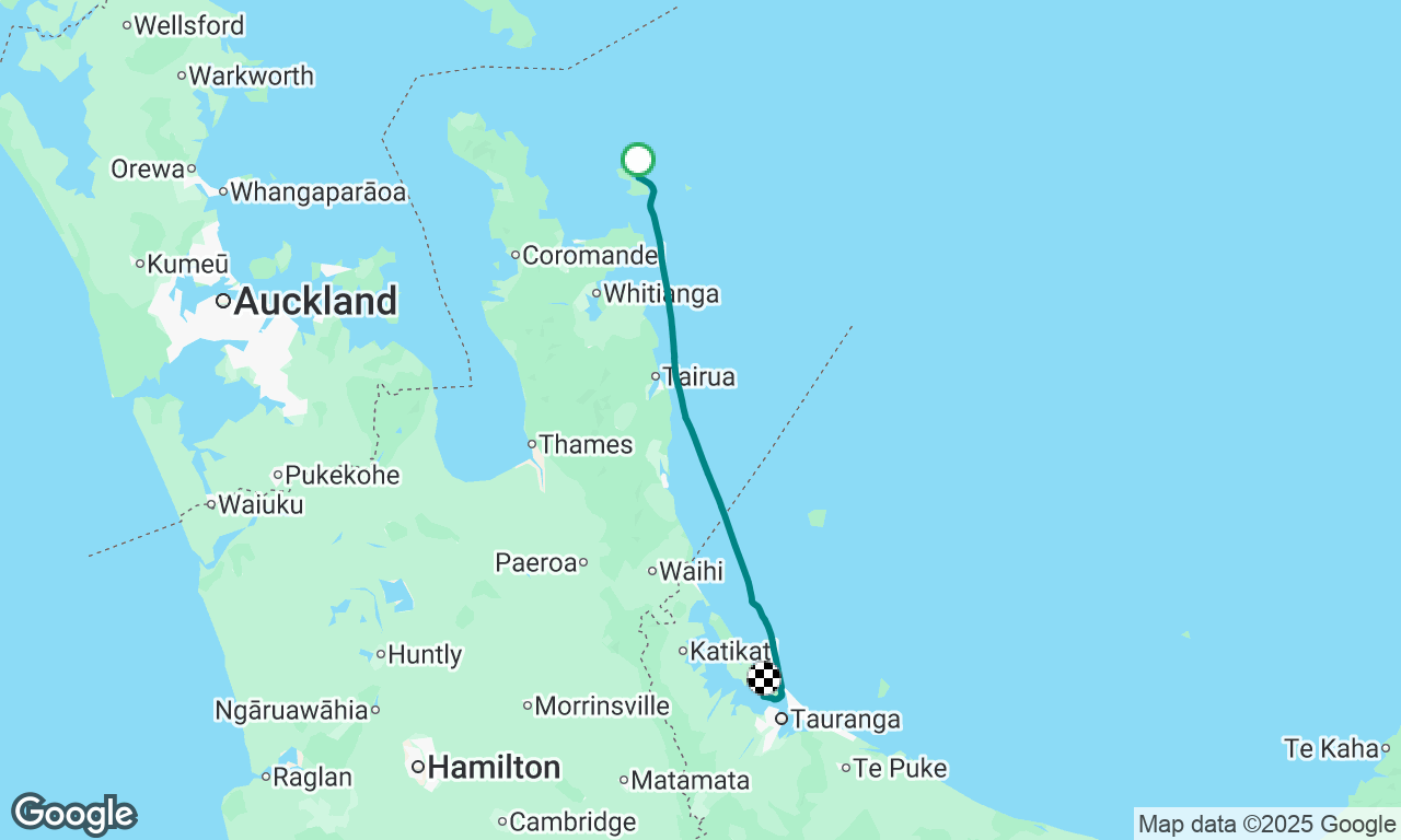 Coralie Bay, Mercury Island to Tauranga harbor 