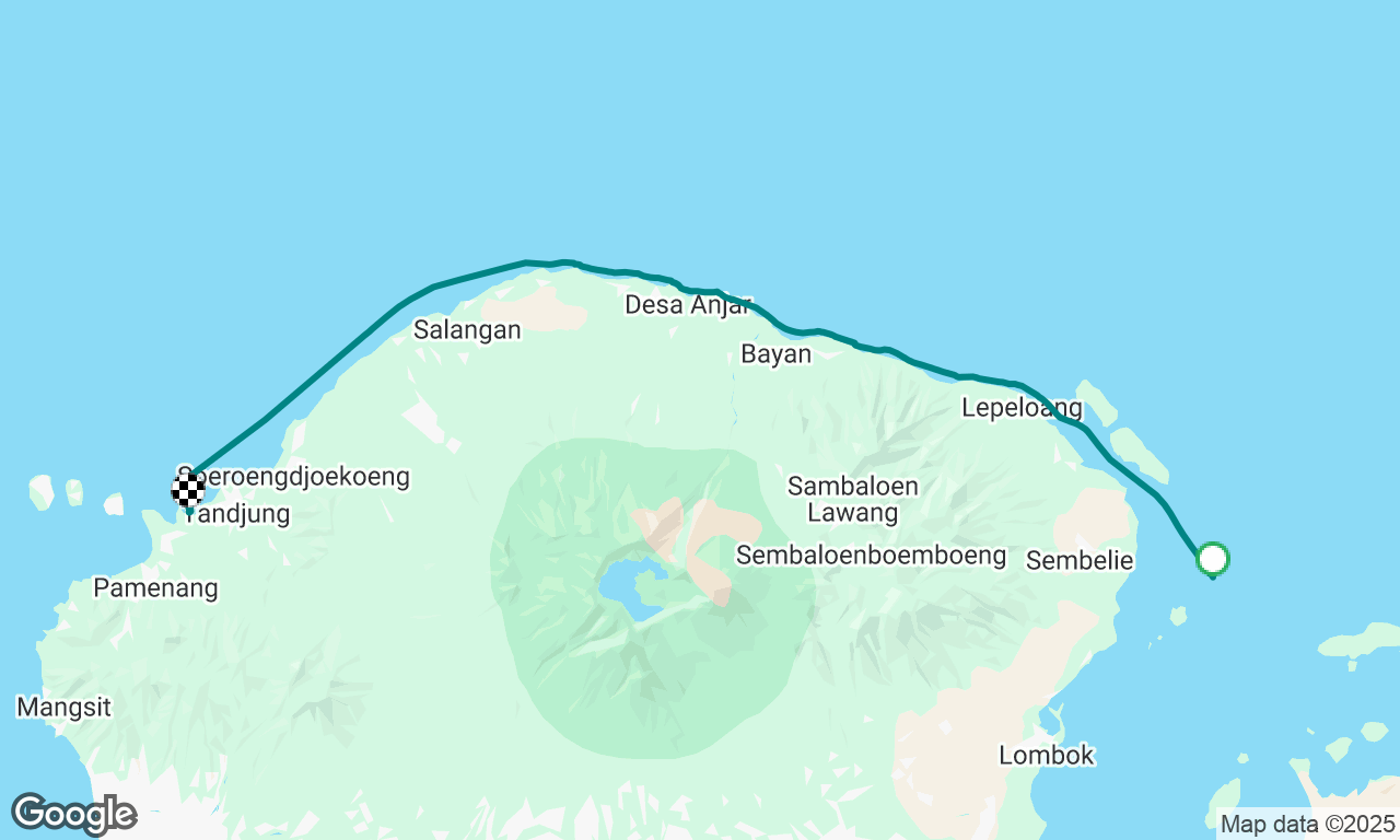 Motoring to Lombok Anchorage