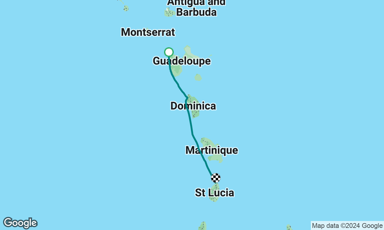 Guadeloupe to Saint Lucia