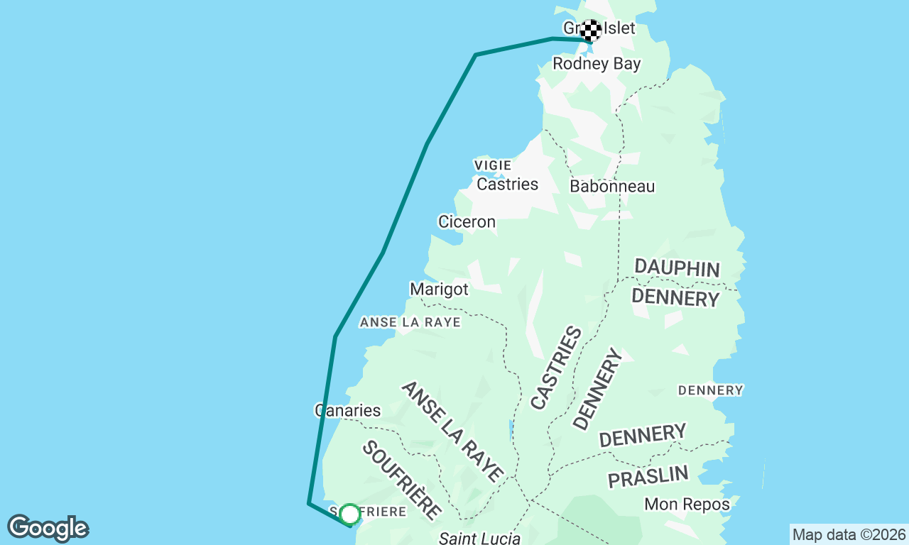 St Lucia, Soufriere to St Lucia, Gros islet