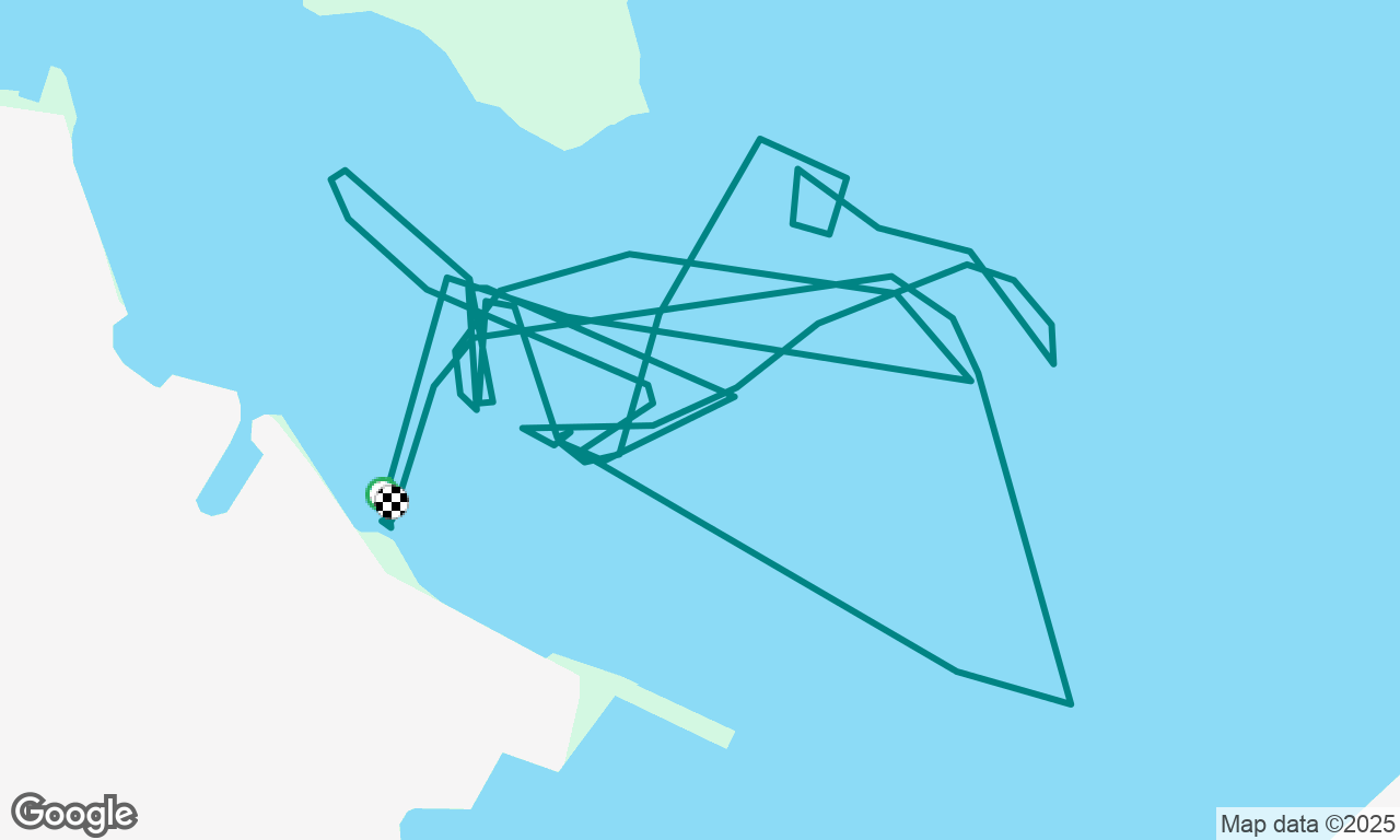First solo in higher winds. No jib, practice man over and mooring ball stops