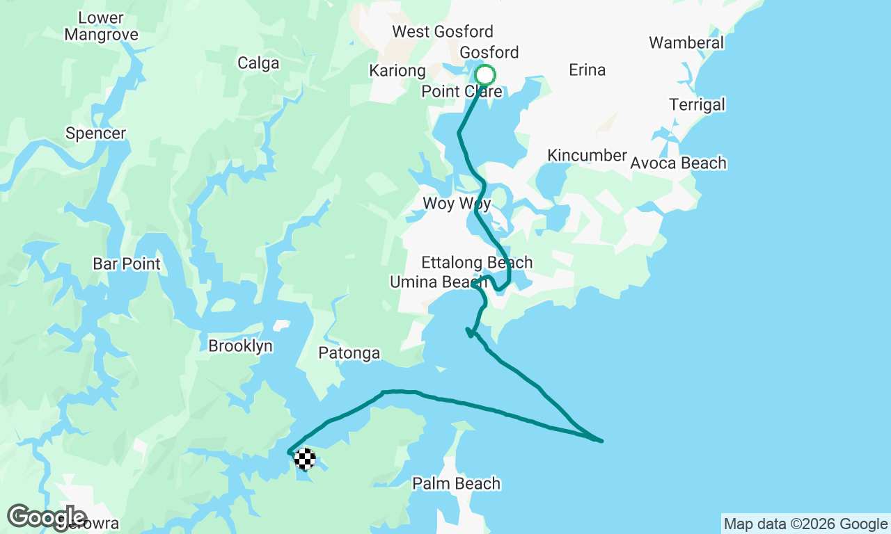 Gosford to Refuge Bay via a sortie out to sea
