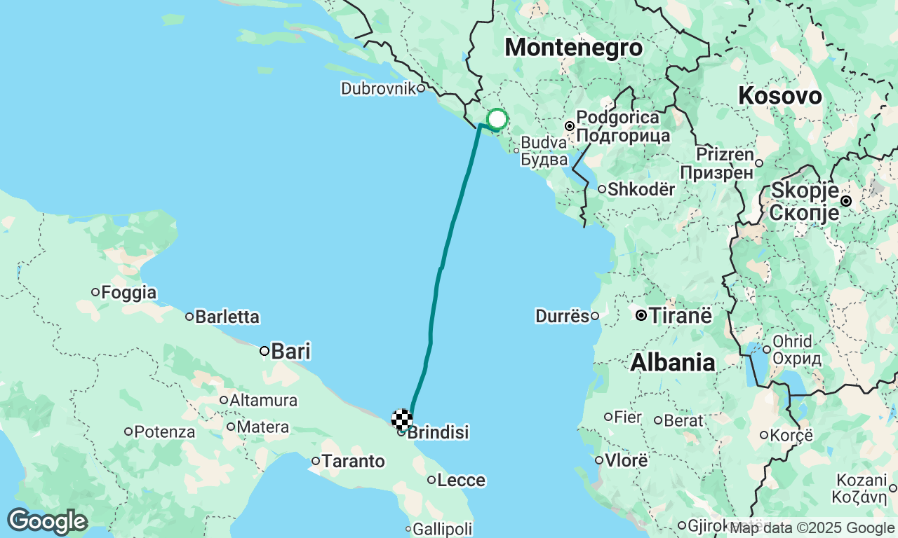 Montenegro to Brindisi