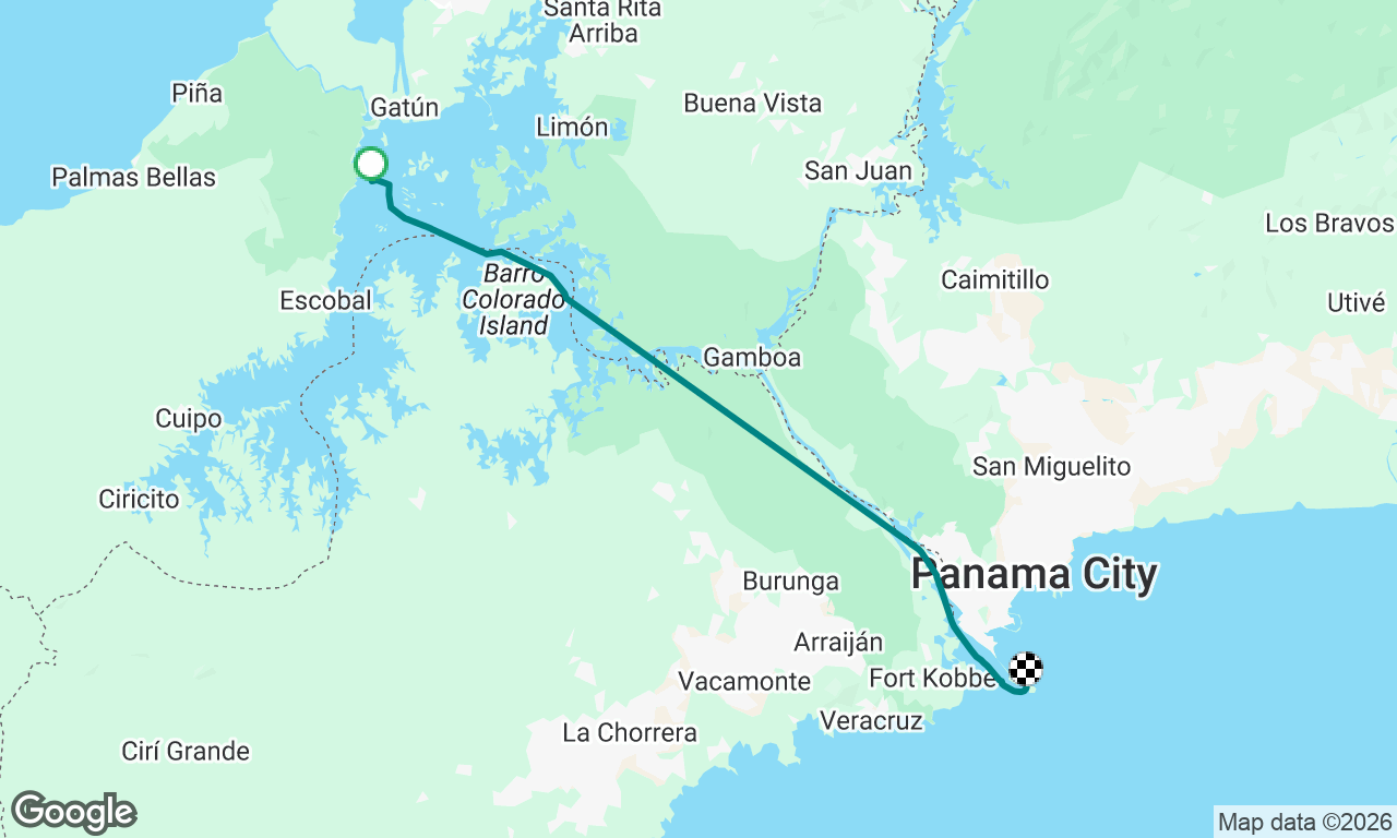 Gatun Lake to Pacific through Panama Canal