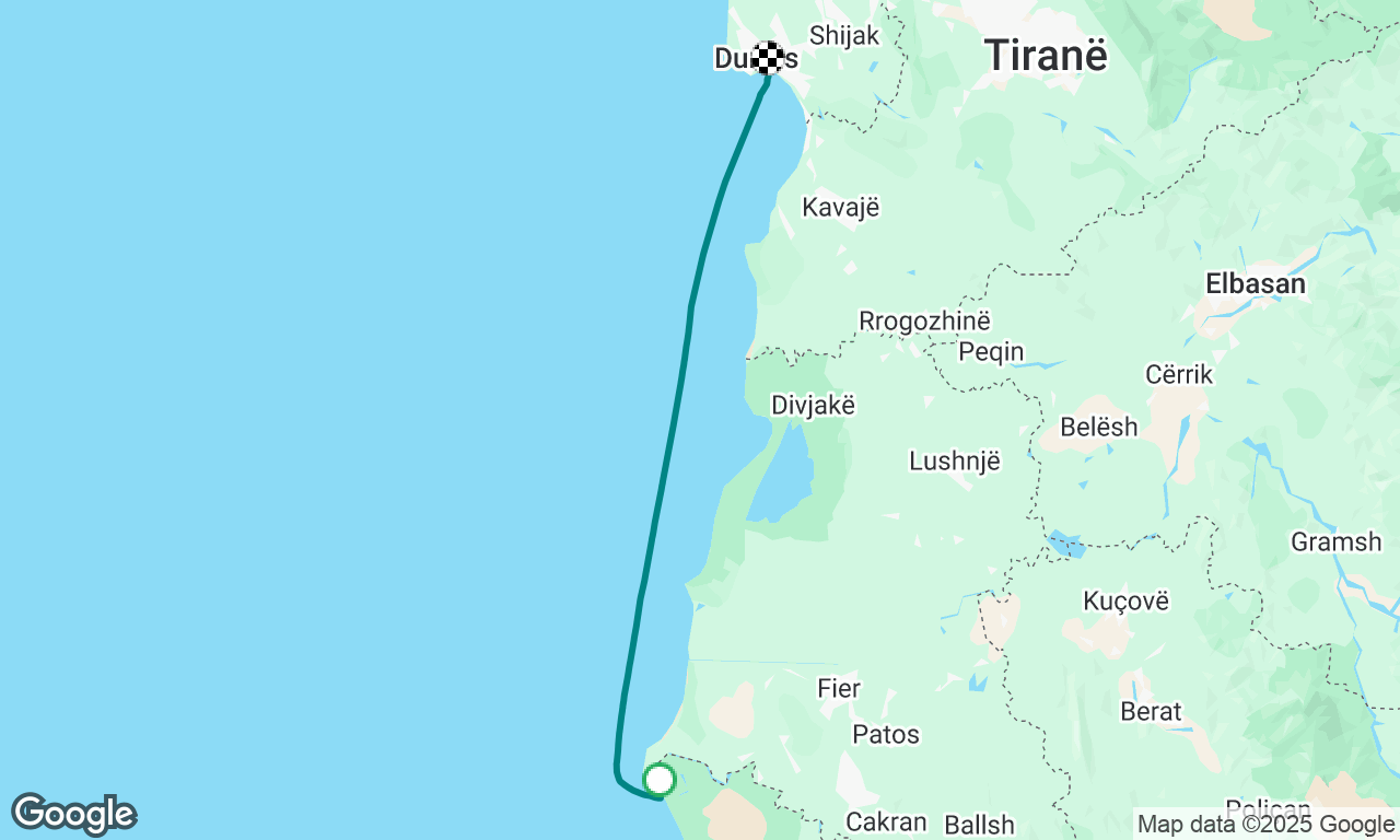 Hell Anchorage to Durres Port Anchorage