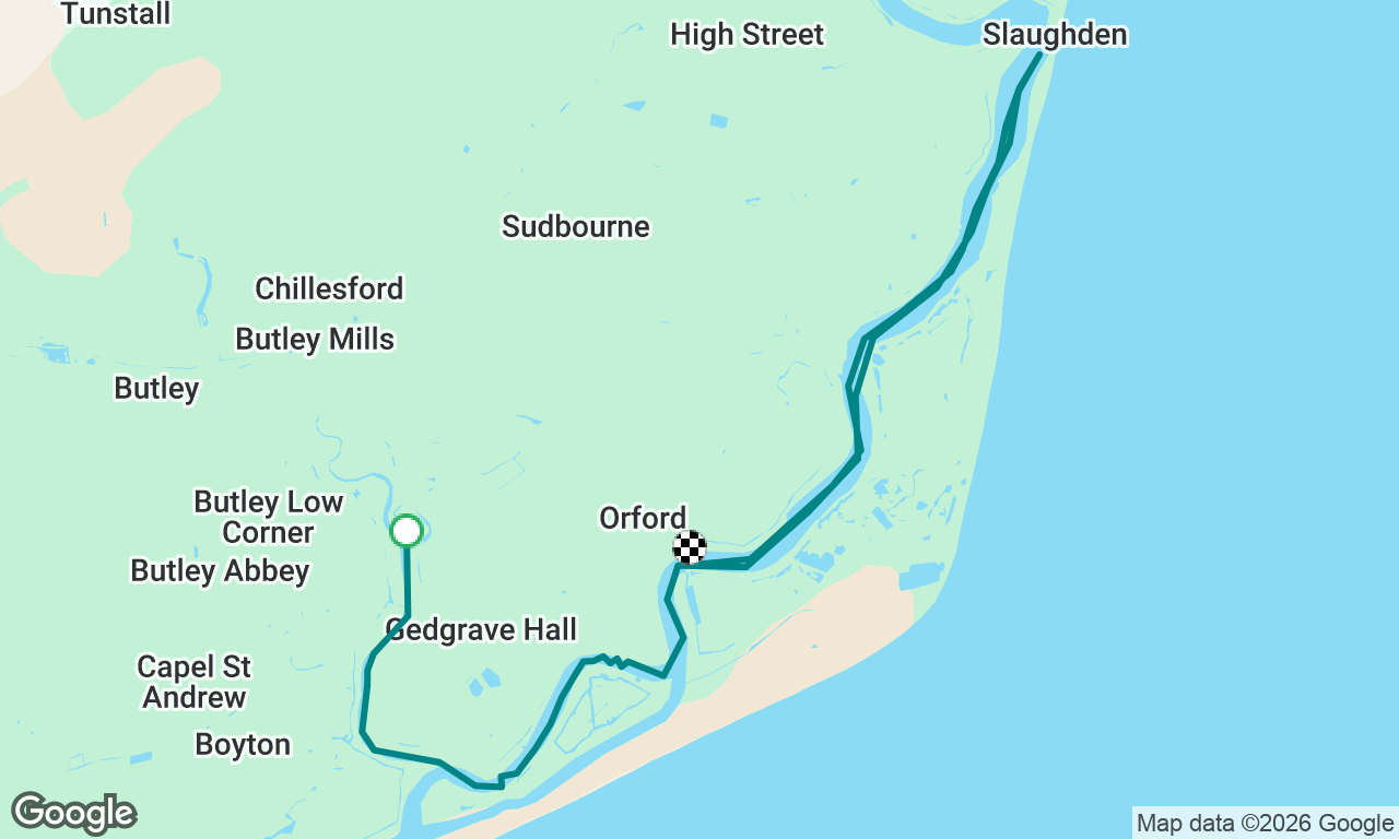 Butley creek to Aldeburgh and Orford 