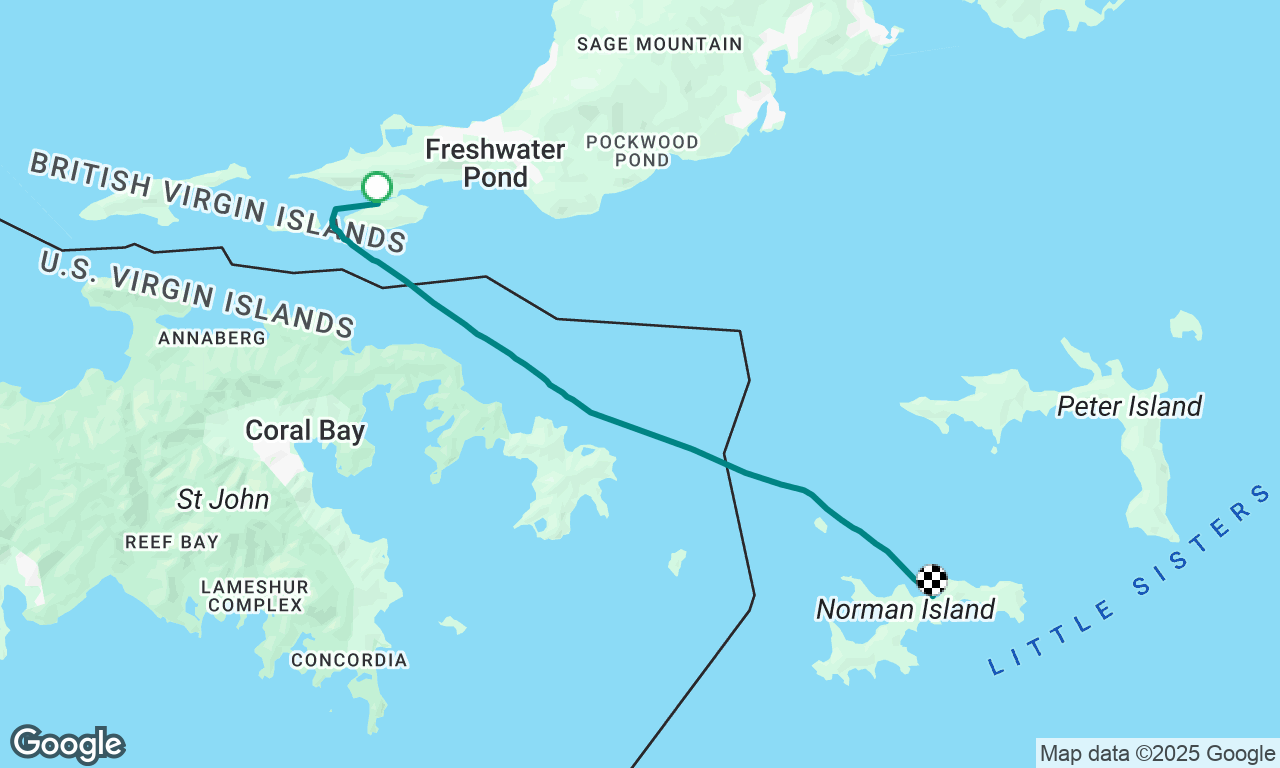 Sopers hole Tortola to Benures Bay, Norman Island