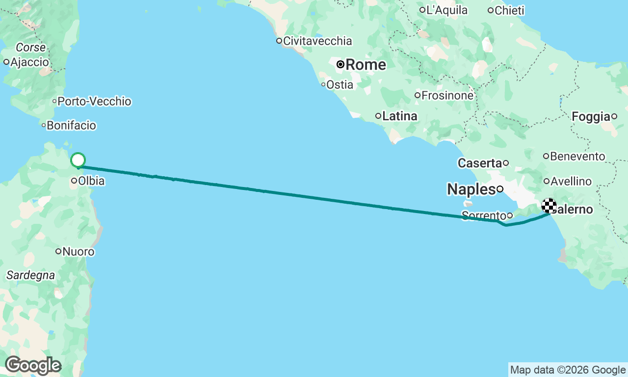 Porto Rotondo to Salerno - July 12, 2026