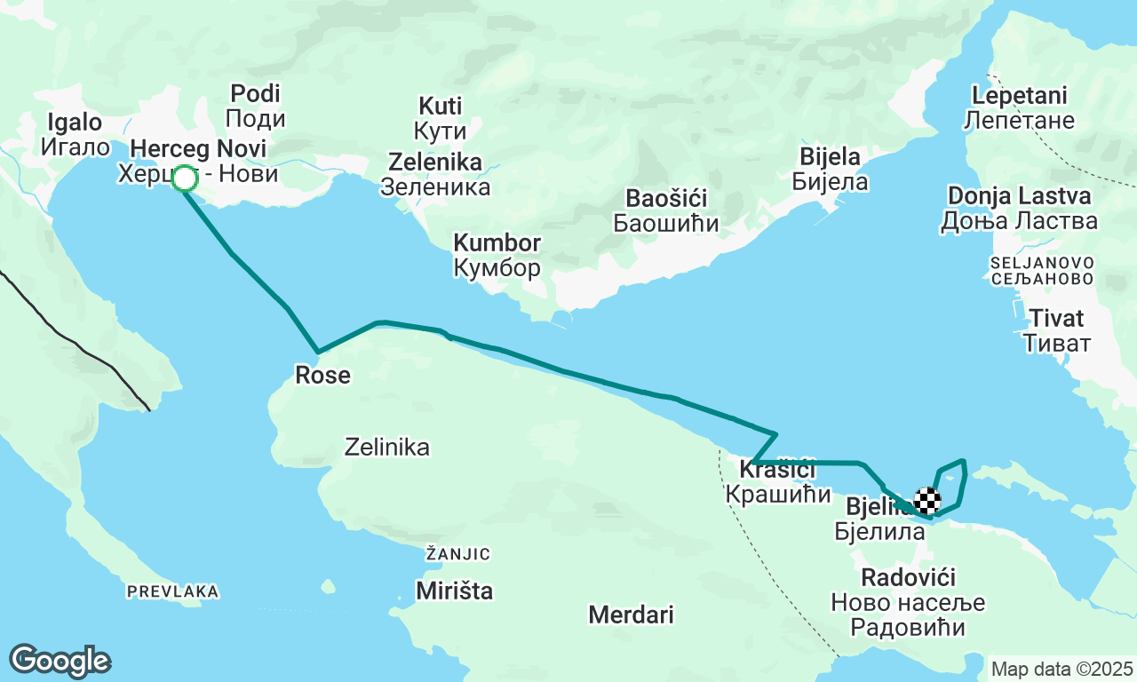 Herceg Novi to Sasina Ploca (Nikki Beach)
