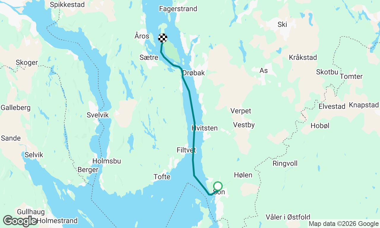 Fra Son til Tåjebukta