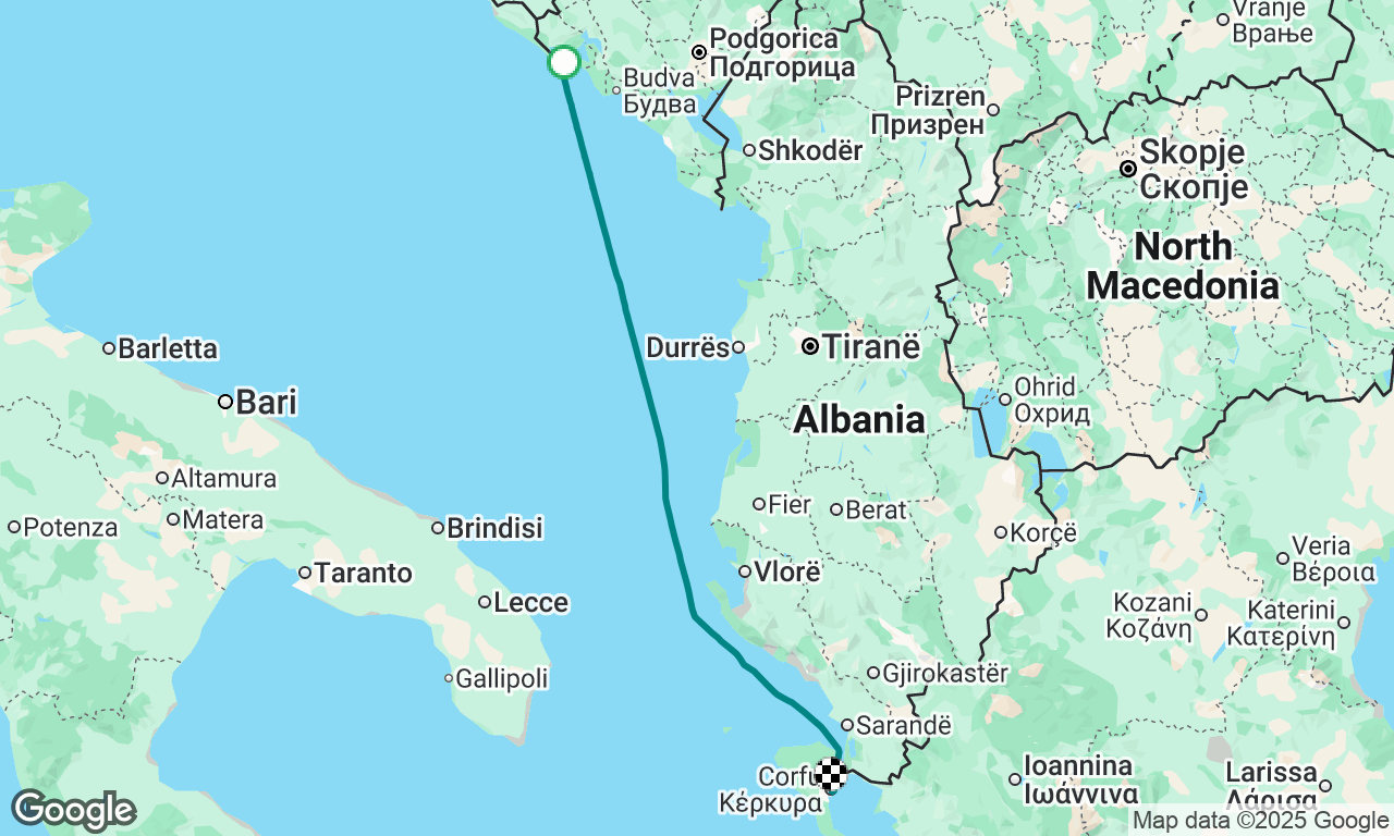 Crossing Tivat to Corfu