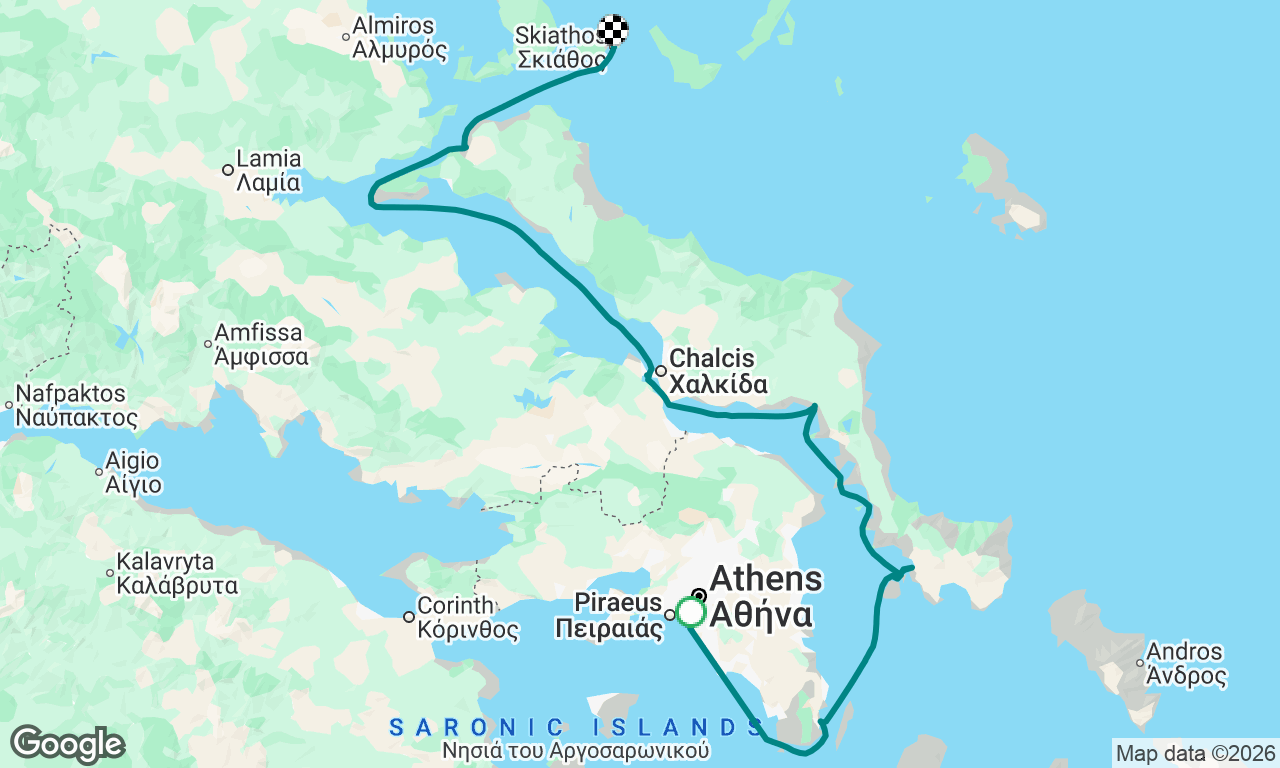 Athens to Skiathos 2026 April 