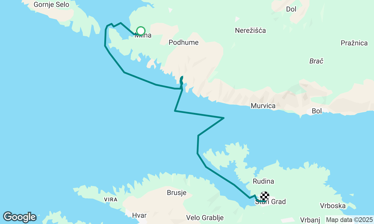 Milna, Brac to Stari Grad, Hvar