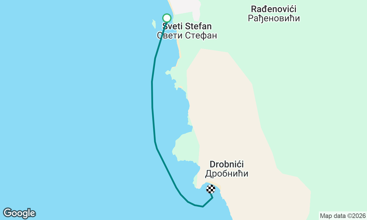 Sveti Stefan - Uvala Drobni Pijesak