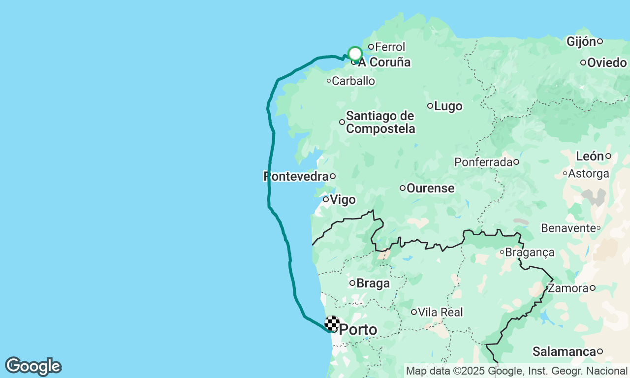 A Coruña to Porto 