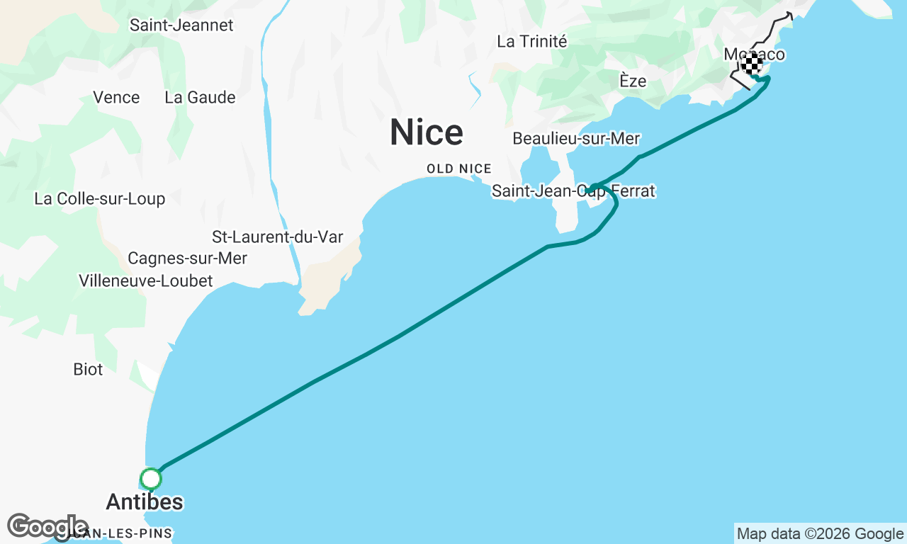 Antibes → Cap-Ferrat → Monaco