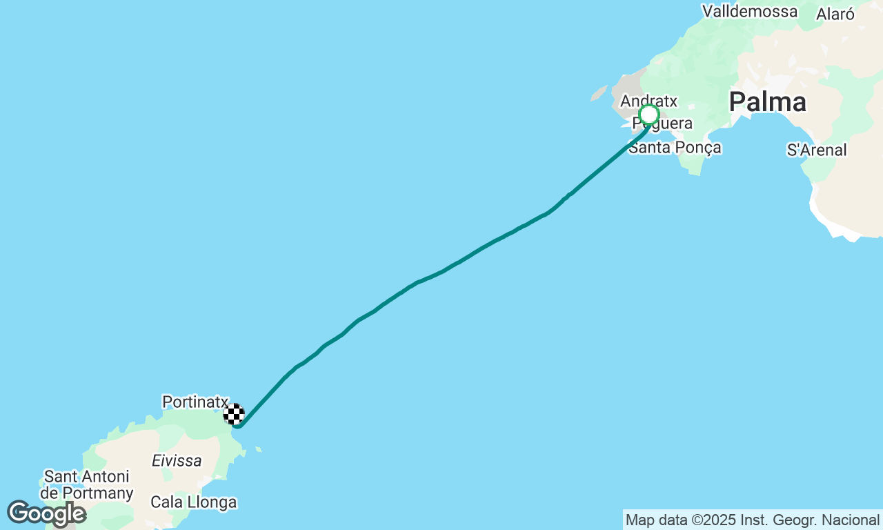 Broad reach to Ibiza