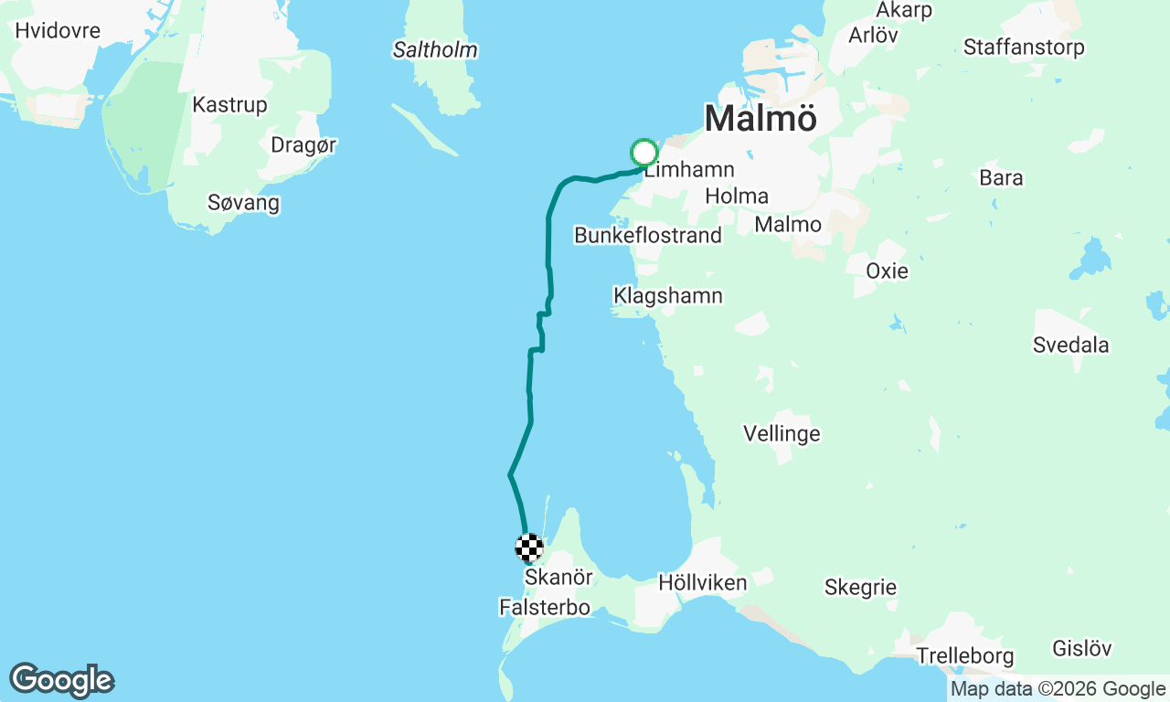 Leaving Malmö, to Skanör