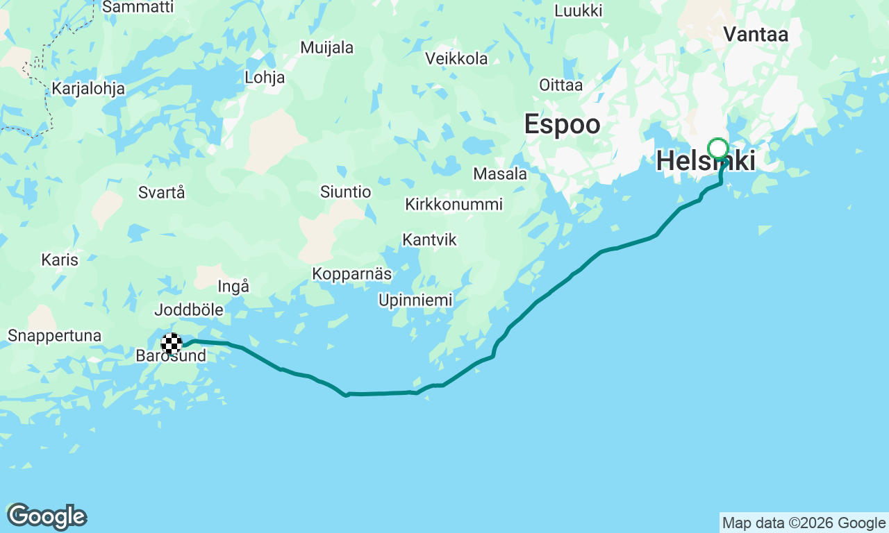 Helsinki to Barösund 