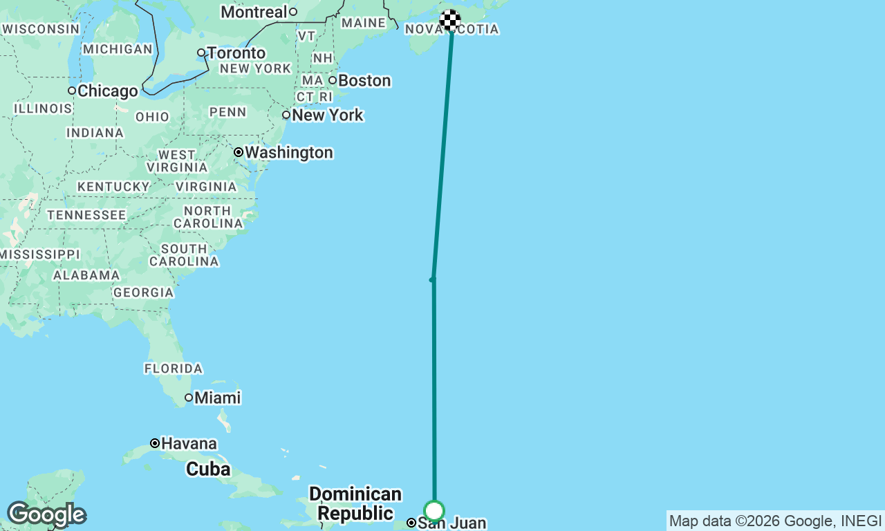 BVI to Halifax via Bermuda