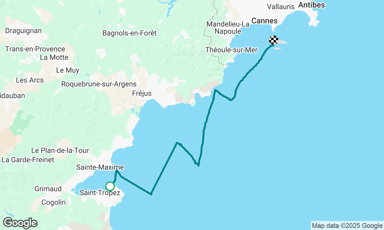 St Tropez Yacht Club to Island Maguerite nr Cannes