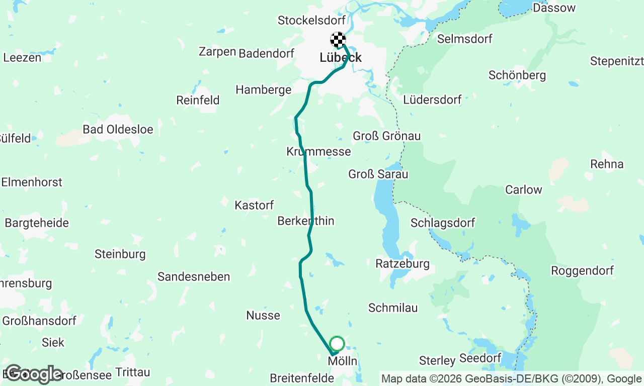 Mölln til Lübeck citymarina