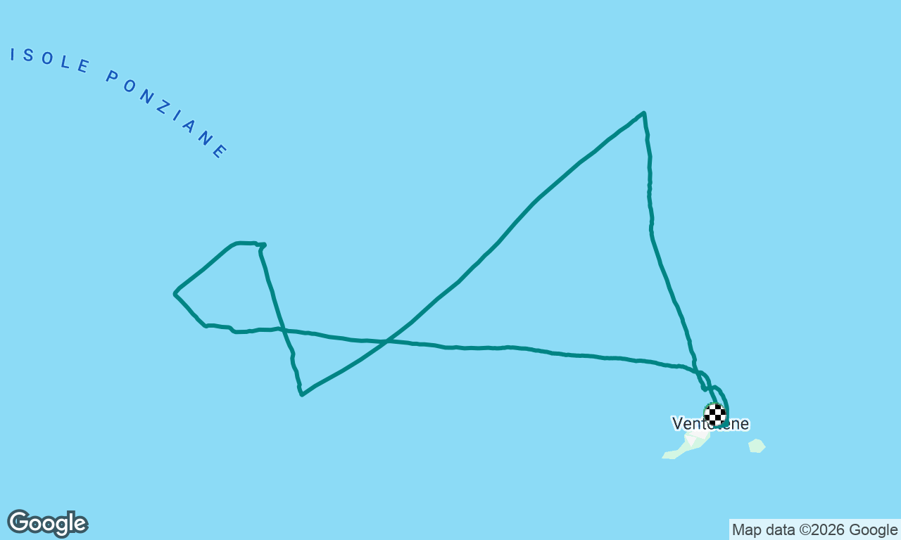 Ventotene towards Ponza and back