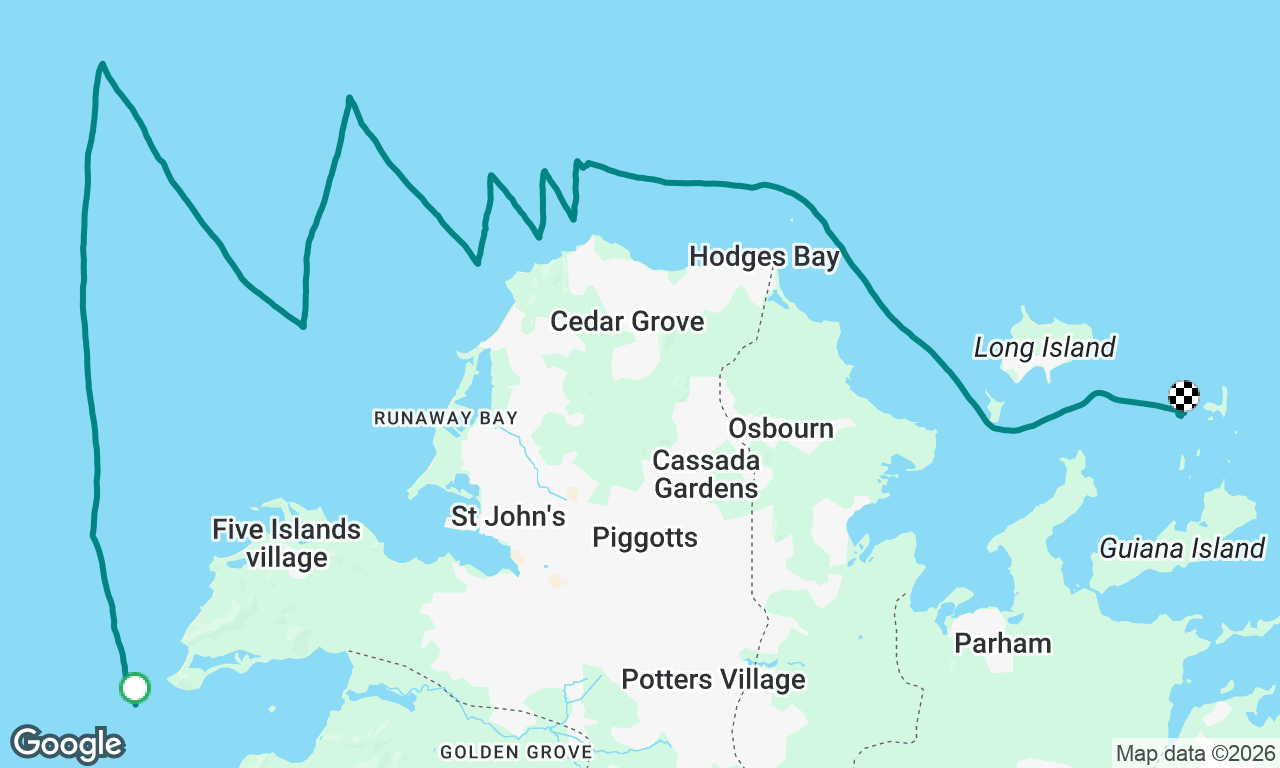 Jolly Harbour, Antigua to Little Bird Island, Antigua