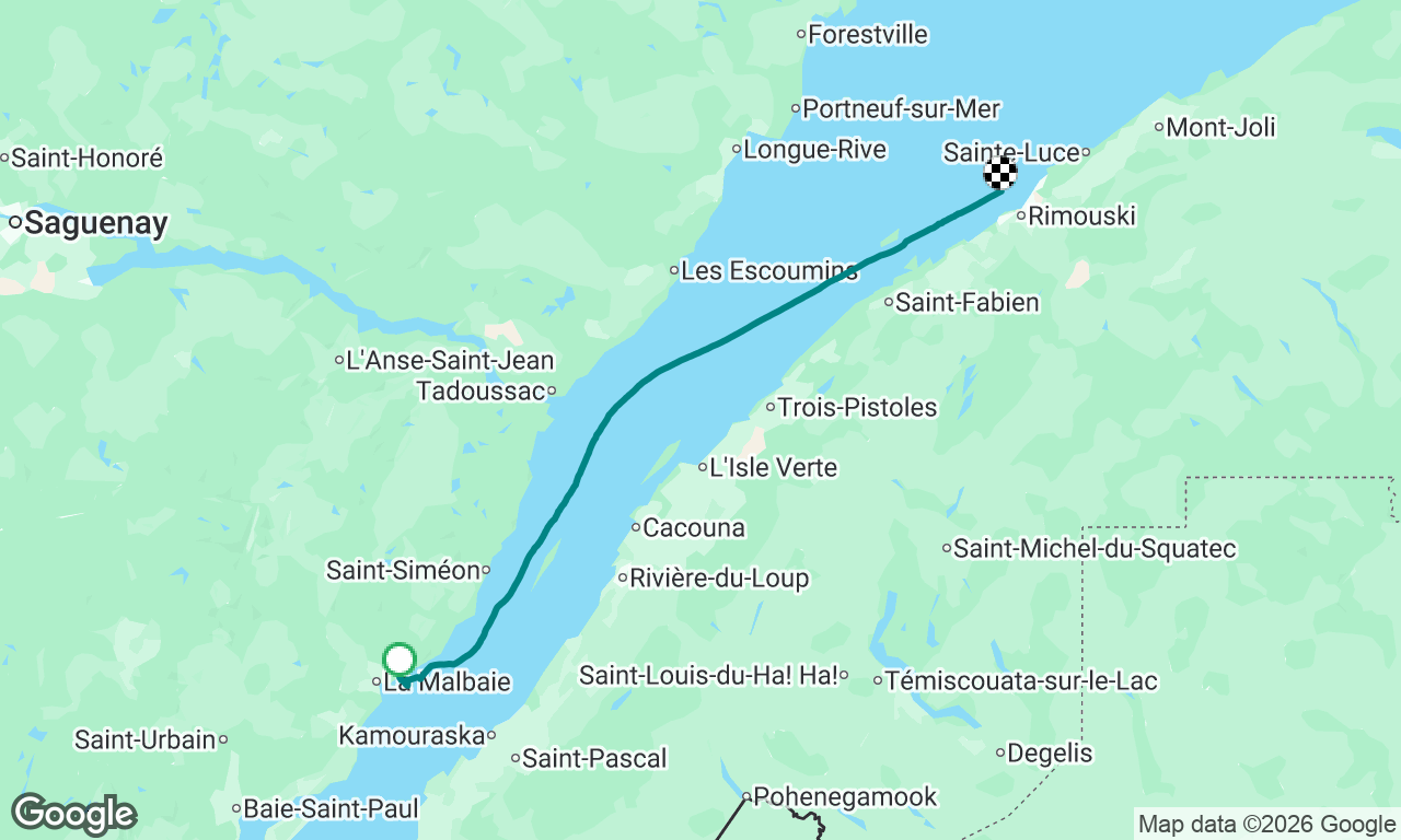 leg4 avec Compostelle  
cap a l'aigle/Rimouski 